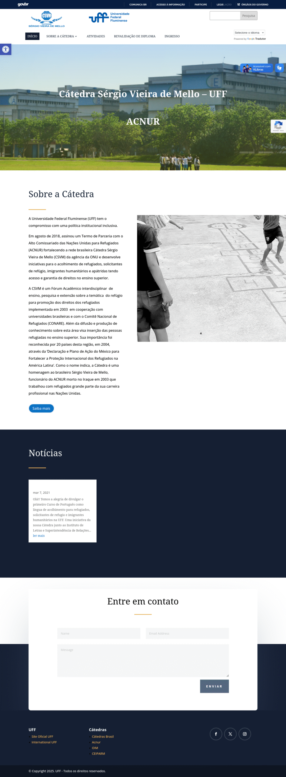 Catedra Sergio Vieira de Mello UFF do Alto Comissariado das Nacoes Unidas para Refugiados Em 2018 a Universidade Federal Fluminense aderiu a Catedra Sergio Vieira de Mello 1 scaled